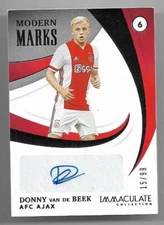 2021 Panini Immaculate Autograph Auto Card : Donny van de Beek #15/99