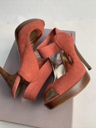 Bakers Coral Orange Debbi Style 1422 High Heels Size 7.5 - Picture 6 of 12