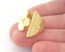 Adjustable Ring Bezel Setting Raw Brass 6 mm Round Setting 7-9USinner size 4784