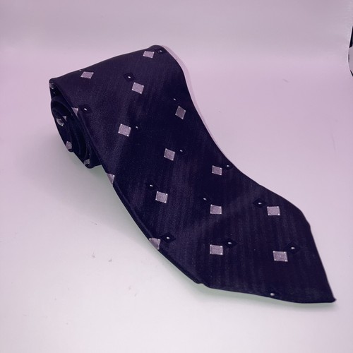 Hugo Boss Krawatte 100% Seide Made in Italy schwarze Krawatte mit rosa Diamanten