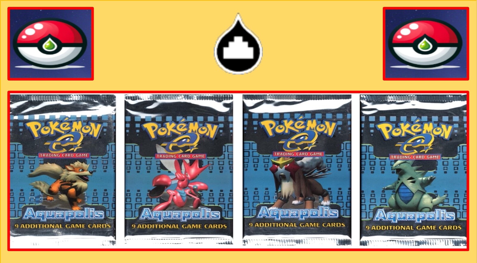 ☘️🔥💧⚡️ e-Reader AQUAPOLIS | 100% Authentic Empty Booster Pack Wrapper ⚡️💧🔥☘️-image