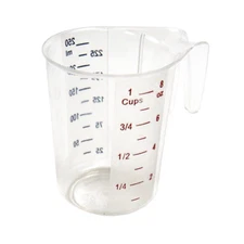 Measuring Cup with Color Graduations Tapered Open Handle Polycarbonate 1 Cup