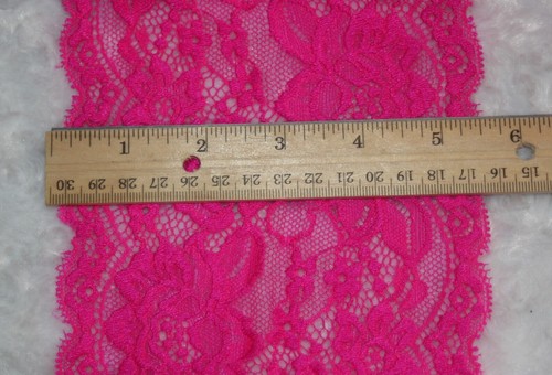 5 yardas Rosa Brillante GALLOON ELÁSTICA Lencería Texturizada ENCAJE 5,5" Ancho - Imagen 2 de 2
