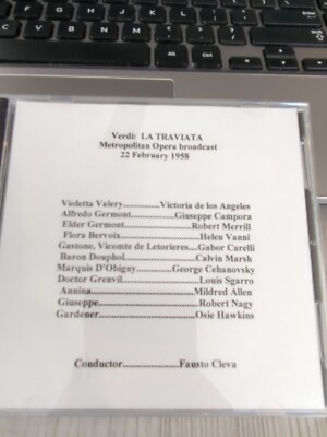 Live Opera Recording CD -1463 Traviata 1958 Angeles Campora Merrill Vanni Carell