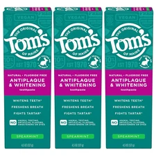 Tom’S of Maine Antiplaque and Whitening Toothpaste, Fluoride Free, Fennel, 3 Pa