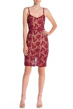MAX & ASH Red Lace Bodycon Tank Dress Size M $138 NEW