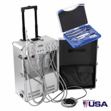 Portable Dental Delivery Unit System Air Compressor Strong suction +Handpiece 4H