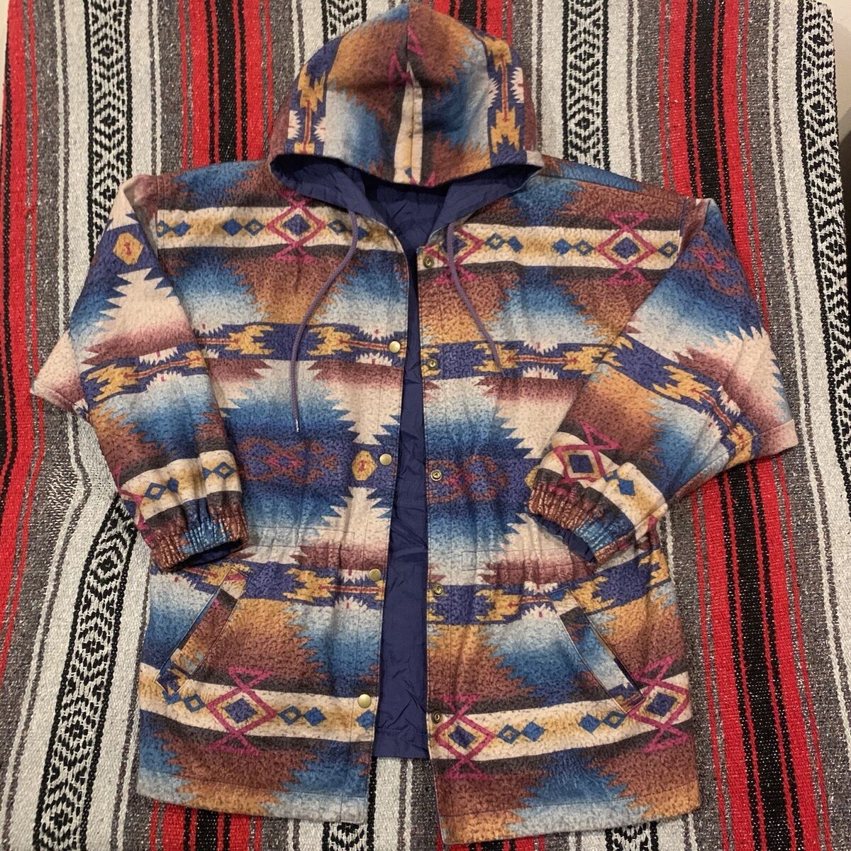 Vintage 90s Unisex Adult Jacket Medium Purple Aztec Vintage 90s Unisex Adult Jacket Medium Purple Aztec
