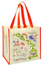 HAWAII Hello Kitty, Big Island Oahu Maui Kauai Aloha REUSABLE SHOPPING BAG TOTE