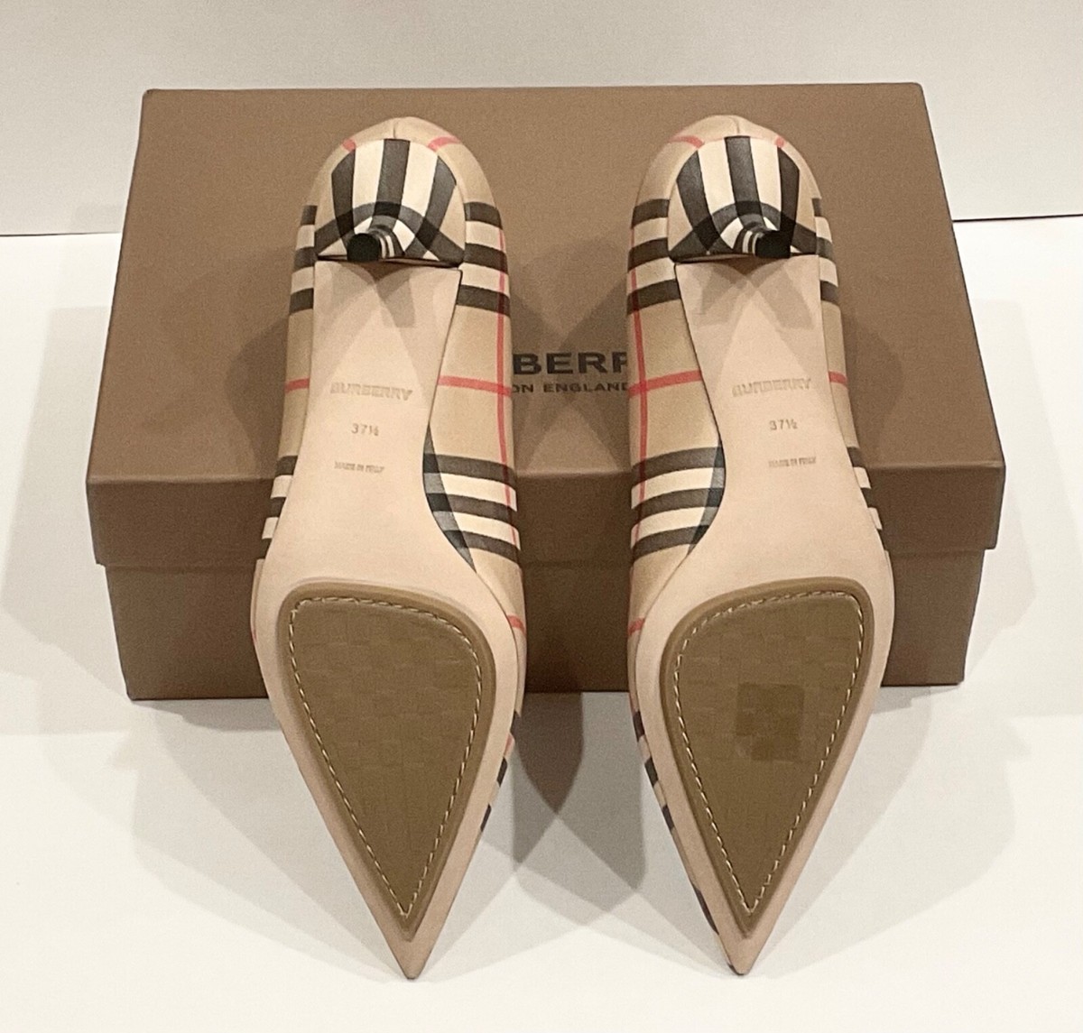 BURBERRY AUBRI VINTAGE CHECK KITTEN HEEL PUMP SHOE/Sz 9 for