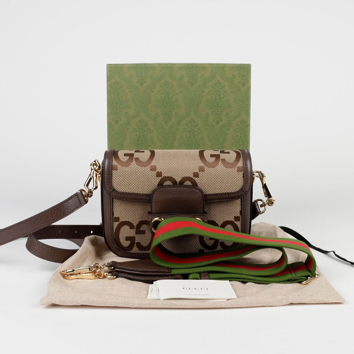 Gucci Jumbo GG Horsebit 1955 Mini Shoulder and Crossbody Bag Gucci Jumbo GG Horsebit 1955 Mini Shoulder and Crossbody Bag