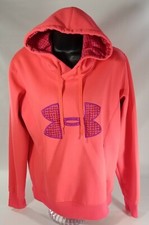 Girls Under Armour Youth Pink Purple Sweatshirt Hoodie Embroidered Logo Sz M