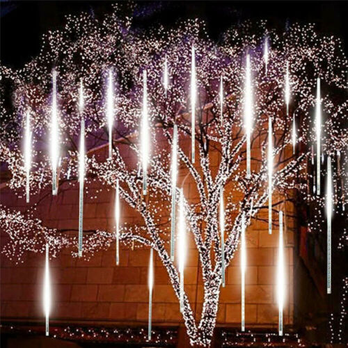 LED Meteor Shower Lights Waterproof Falling Rain Icicle Outdoor Christmas Decor - Picture 9 of 20