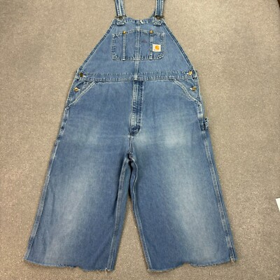 Carhartt Latzhose Erwachsene 40x17 blau Latzhose Bib Denim Carpenter Cut Offs Herren