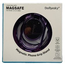 Magnetic Phone Grip Ring Holder , Double Adjustable Phone Grip and Stand Purple