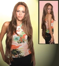 40" EXTRA LONG 3/4 CAP FALL HALF WIG STRAIGHT HAIR W/COMB HAIRPIECE DONATA 