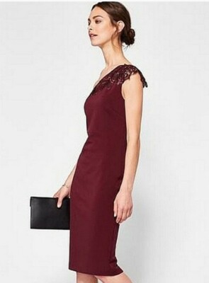 Ted Baker London Jalis Burgundy Cocktail dress size 14 Woman's