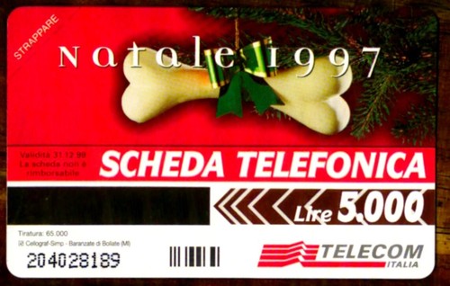 G 715 C&C 2787 NEUE MAGNETISCHE TELEFONKARTE WEIHNACHTEN 1997 HUND - Bild 2 von 2