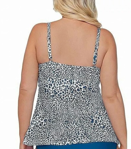 Raisins Curve Trendy Plus Size Kenya Aries Tankini Top Multicolor White Size 14W - Picture 2 of 2