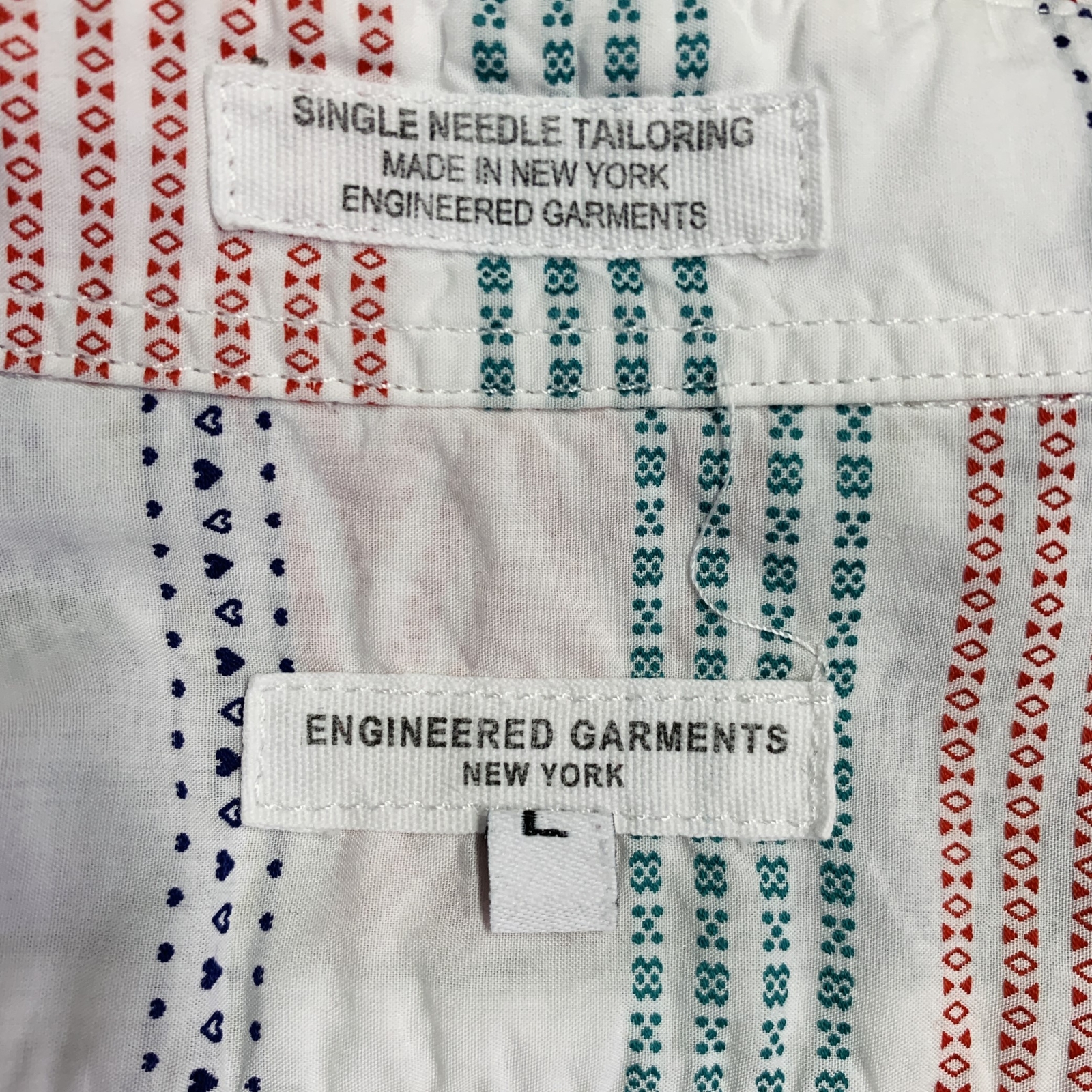 ENGINEERED GARMENTS Size L White Multi Color Stri… - image 5