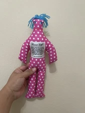 Dammit Doll Stress Relief Plush 12 Inch Polkadot Pink