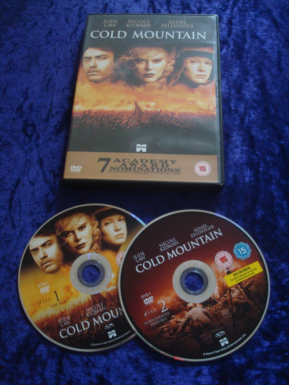 DVD COLD MOUNTAIN JUDE LAW NICOLE KIDMAN RENEE ZELLWEGER 2 DISC CIVIL WAR UK R2