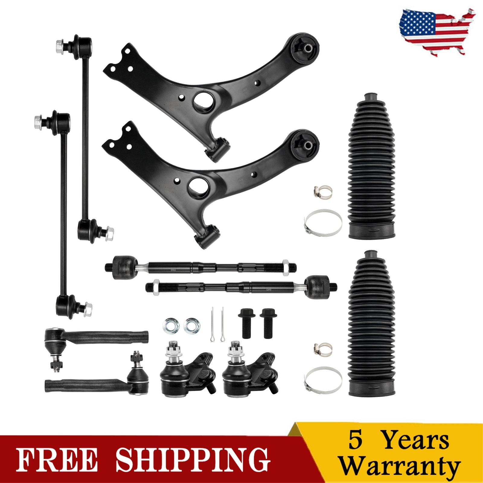 12pc Full Front Suspension Kit for 2003-2008 Toyota Corolla