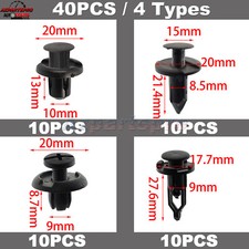 40pcs Plastic Rivets Plastic Push Pin Fastener Retainer Bumper Fender Trim Clips 40pcs Plastic Rivets Plastic Push Pin Fastener Retainer Bumper Fender Trim Clips