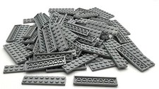 Lego 100 New Light Bluish Gray Plates 2 x 8 Stud Pieces Parts