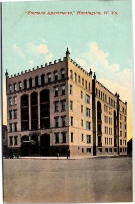 Huntington WV West Virginia, Emmons Apartments c.1910 Vintage Postcard
