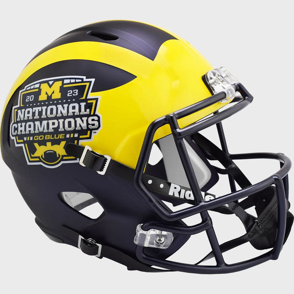 Полноразмерная копия футбольного шлема ЧЕМПИОНОВ MICHIGAN WOLVERINES Riddell Speed - Изображение 2 из 3