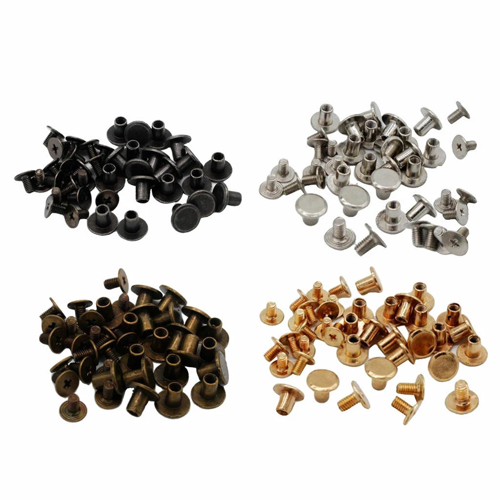 20 Set Screw Back Rivets Studs Spike Fasteners for Clothes Coat