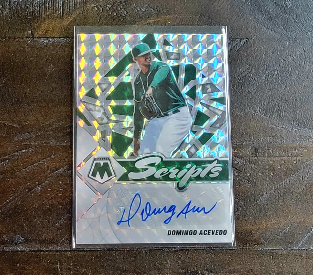 2022 Panini Mosaic Baseball Scripts Auto Silver Prizm Domingo Acevedo