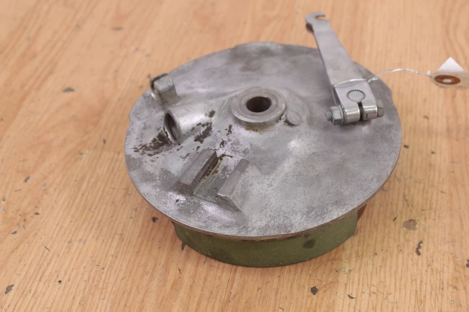 1972 YAMAHA DT2 Front Brake Plate w/ NEW SHOES - Image 3 of 4