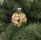 Vintage Coby Chartreuse Gold Large Mercury Glass Ornaments Set 6 W/Box USA — photo 4
