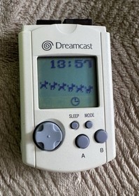 Sega Dreamcast Visual Memory Unit Card (VMU HKT-7000) Light Gray/White - Tested