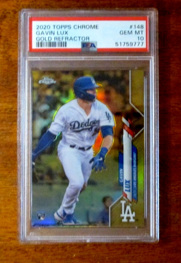 2020 TOPPS CHROME GAVIN LUX GOLD REFRACTOR # 148 PSA 10 /50 RC