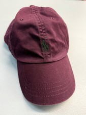 Polo Ralph Lauren Embroidered Twill Ball Cap Burgundy Leather Strapback O/S