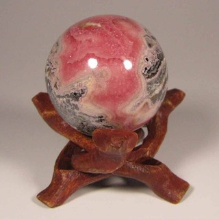 36mm Pink RHODOCHROSITE Gemstone Sphere Ball w/ Stand – Argentina