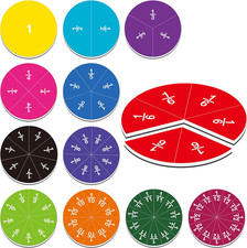 78 PCS Magnetic Fraction Tiles, Educational Math Learning Manipulatives Set f...