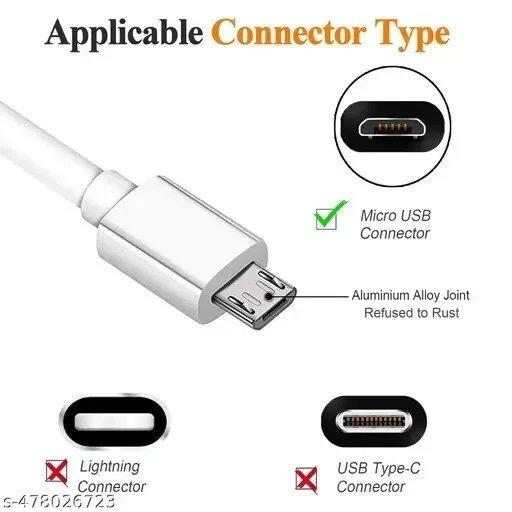 Fast Charging & Sync Micro USB Cable 1m  White or Black For Android Galaxy Tab - Image 3 of 4