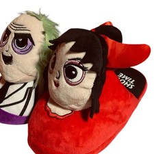 Nightmare Before Christmas Slippers Jack Sally Plush 9/10 Disney Goth Cozy Gift