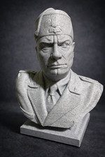 Busto Benito Mussolini effetto marmo scultura storica decorativa 15 cm stampa 3d