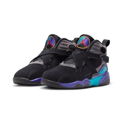 NIKE Jordan 8 Retro 'Aqua' Little Kids' SIZE 1 - Black/multi