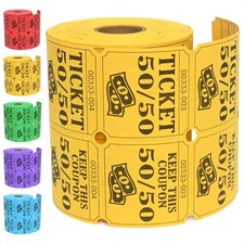 500 Double Roll Raffle Tickets, 50/50 Raffle Cards, Entry Form with Name, Addres