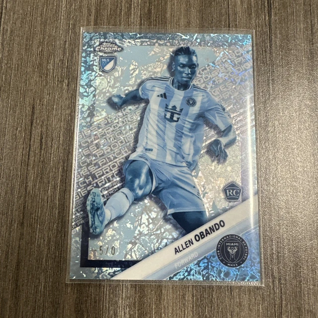 2025 MLS Topps Chrome Case Hit Rookie Allen Obando -5/0 Frozen Prodigies Miami