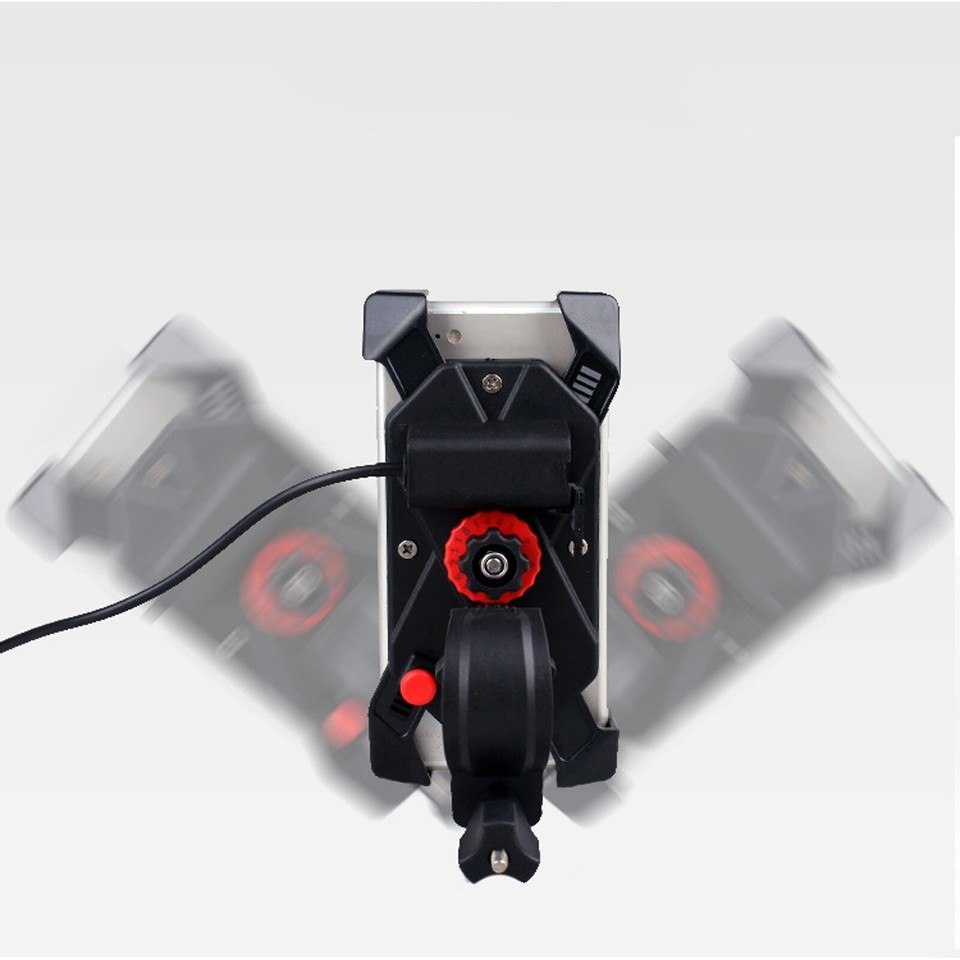 Motorcycle Bike ATV Cell Phone GPS Handlebar Mount Holder W/ USB - Foto 5