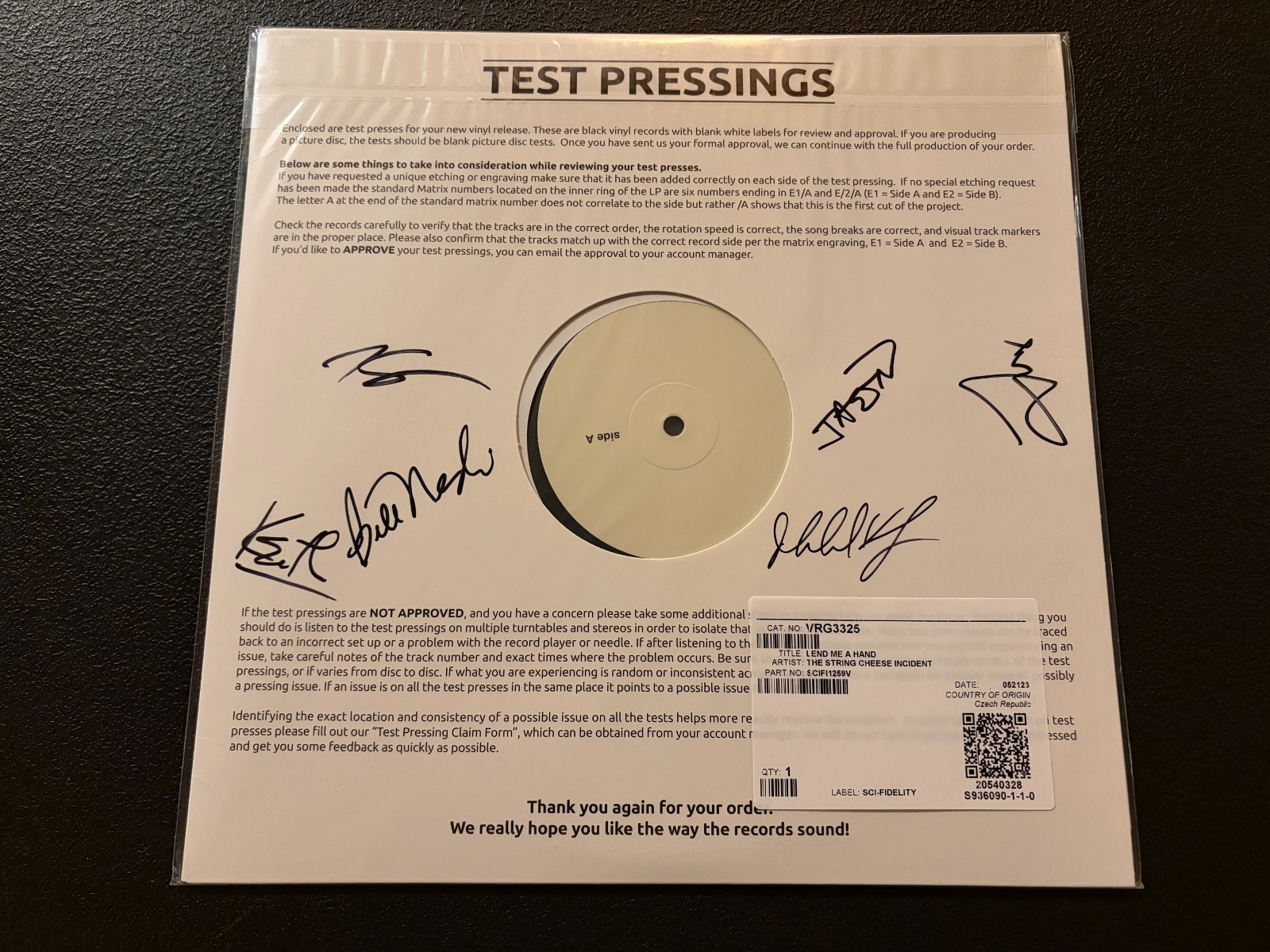 Lend Me A Hand LP Mega Rare Test Pressing New!