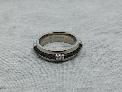 HOU Titanium Cable Wedding Band Signed Sz 10.75