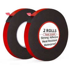 Heavy-Duty Double Sided Tape   2 Rolls, 19.68ft Waterproof Foam Adhesive for C